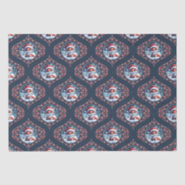 Kawaii Christmas Fox Dot Mandala Ogee Damask Tissuepapier