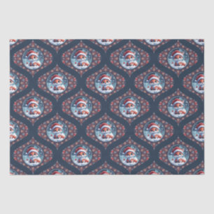 Kawaii Christmas Fox Dot Mandala Ogee Damask Tissuepapier