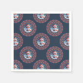 Kawaii Christmas Fox Polka Dot Mandala Decoupage Servet (Voorkant)