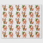 Kawaii Christmas Gingerbread Pattern - Schattigee Cadeaupapier (Vlak)