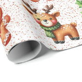 Kawaii Christmas Gingerbread Pattern - Schattigee Cadeaupapier (Rol Hoek)