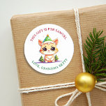 Kawaii Christmas Kitten van en naar Gift Label<br><div class="desc">Schattigee cartoon chibi kitten van en naar gepersonaliseerde kerstcadeau tags.</div>