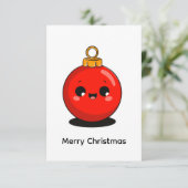 Kawaii Christmas – Minimal Holiday  Bedankkaart (Staand voorkant)