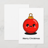 Kawaii Christmas – Minimal Holiday  Bedankkaart (Voorkant / Achterkant)