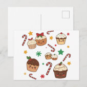 Kawaii Christmas Muffins Feestdagenkaart (Voorkant / Achterkant)