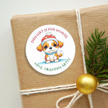 Kawaii Christmas Puppy Dog van en naar Gift Label<br><div class="desc">Schattigee cartoon chibi puppy dog van en naar gepersonaliseerde kerstcadeau tags.</div>