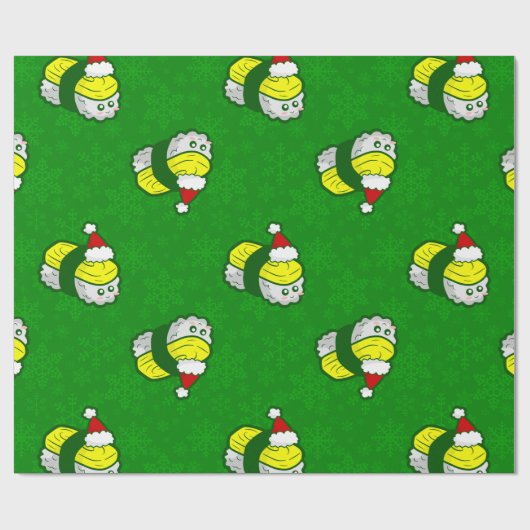 kawaii christmas tamago sushi santa snowflake cadeaupapier (Vlak)