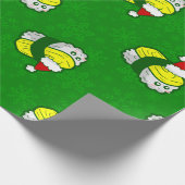 kawaii christmas tamago sushi santa snowflake cadeaupapier (Hoek)
