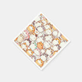 Kawaii Chubby Cartoon Katten met Harten Servet (Hoek)