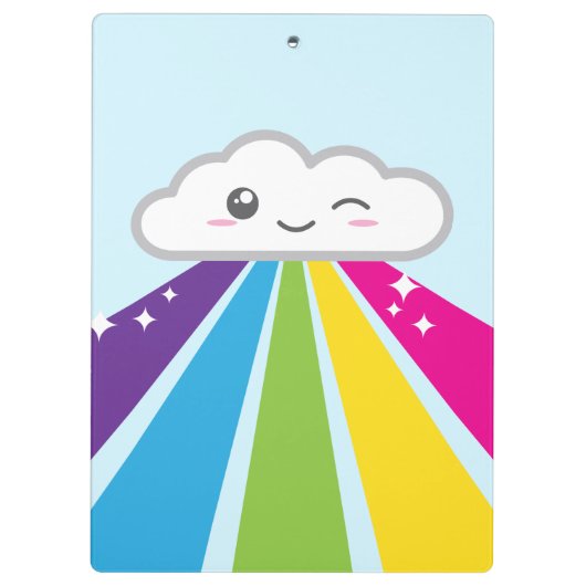 Kawaii Cloud and Rainbow Clip Board Klembord (Achterkant)
