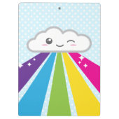Kawaii Cloud and Rainbow Clip Board Klembord (Achterkant)