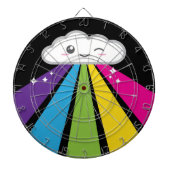 Kawaii Cloud and Rainbow Dart Board Dartbord (Voorkant)