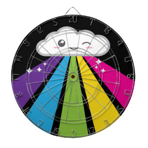 Kawaii Cloud and Rainbow Dart Board Dartbord