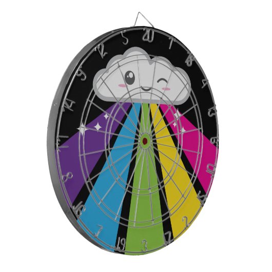Kawaii Cloud and Rainbow Dart Board Dartbord (Voorkant Links)