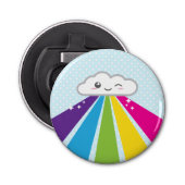 Kawaii Cloud en Rainbow Bottle Open Button Flesopener (Voorkant)