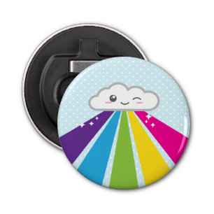 Kawaii Cloud en Rainbow Bottle Open Button Flesopener