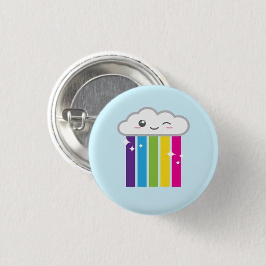 Kawaii Cloud en Rainbow-Button Ronde Button 3,2 Cm (Voorkant /achterkant)