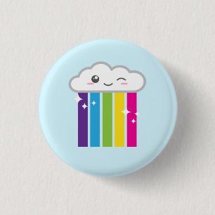 Kawaii Cloud en Rainbow-Button Ronde Button 3,2 Cm