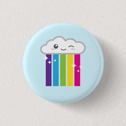 Kawaii Cloud en Rainbow-Button Ronde Button 3,2 Cm (Voorkant)