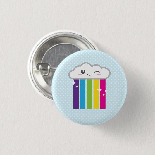 Kawaii Cloud en Rainbow-Button Ronde Button 3,2 Cm (Voorkant /achterkant)