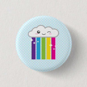 Kawaii Cloud en Rainbow-Button Ronde Button 3,2 Cm