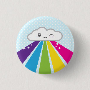 Kawaii Cloud en Rainbow-Button Ronde Button 3,2 Cm