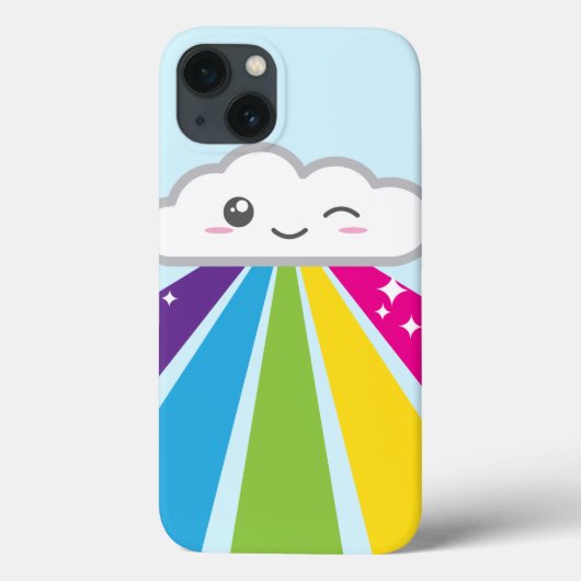 Kawaii Cloud en Rainbow iPad Case (Achterkant)