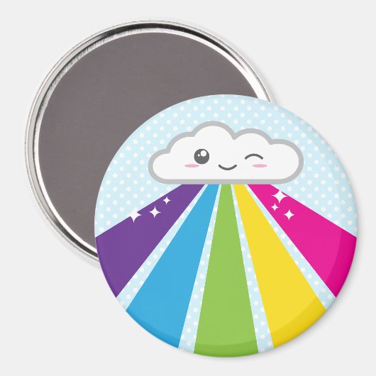 Kawaii Cloud en Rainbow Magnet (Voorkant / Achterkant)