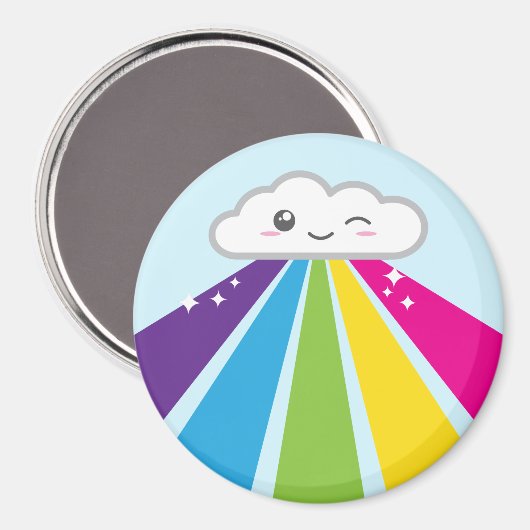 Kawaii Cloud en Rainbow Magnet (Voorkant / Achterkant)