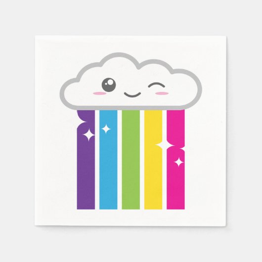 Kawaii Cloud en Rainbow Napkins Servet (Voorkant)