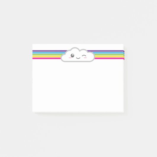 Kawaii Cloud en Rainbow Note Cards (Voorkant)