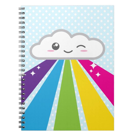 Kawaii Cloud en Rainbow-Notitieboek Notitieboek (Voorkant)