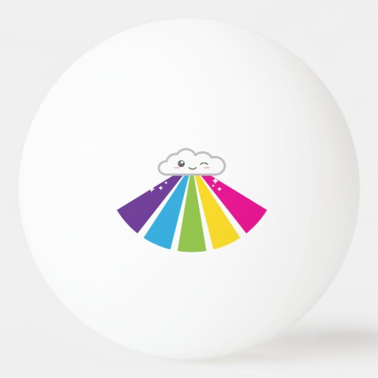 Kawaii Cloud en Rainbow Ping Balls Pingpongbal (Achterkant)