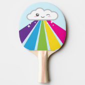 Kawaii Cloud en Rainbow Ping Pong Paddle Tafeltennisbatje (Achterkant)