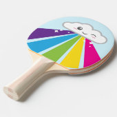 Kawaii Cloud en Rainbow Ping Pong Paddle Tafeltennisbatje (Voorkant Gekanteld)