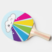 Kawaii Cloud en Rainbow Ping Pong Paddle Tafeltennisbatje (Zijkant)