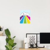 Kawaii Cloud en Rainbow-Poster afdrukken Poster (Thuiskantoor)