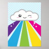 Kawaii Cloud en Rainbow-Poster afdrukken Poster (Voorkant)