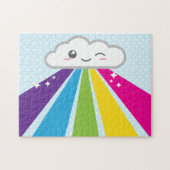 Kawaii Cloud en Rainbow Puzzle Legpuzzel (Horizontaal)