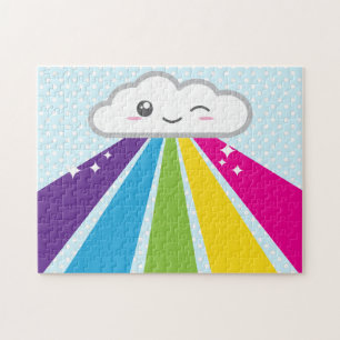 Kawaii Cloud en Rainbow Puzzle Legpuzzel