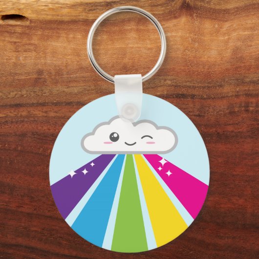 Kawaii Cloud en Rainbow-Sleutelhanger Sleutelhanger (Voorkant)