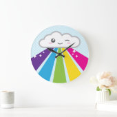 Kawaii Cloud en Rainbow Wall Clock Grote Klok (Huis)