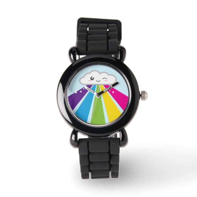 Kawaii Cloud en Rainbow Watch Horloge (Voorkant)