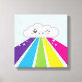 Kawaii Cloud en Rainbow Wrapped Canvas (Voorkant)