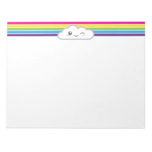 Kawaii Cloud- en regenboognotebooks Notitieblok