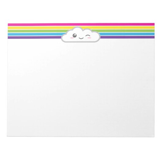 Kawaii Cloud- en regenboognotebooks Notitieblok (Voorkant)