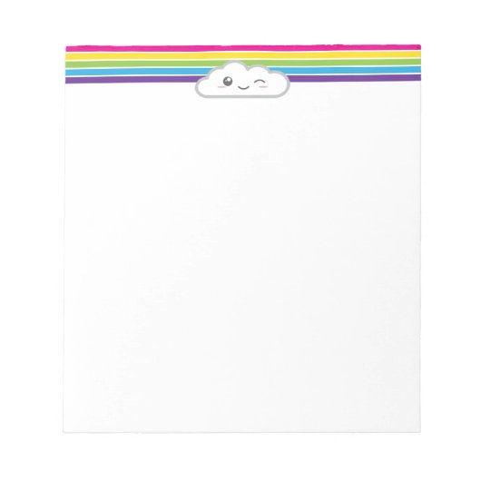 Kawaii Cloud- en regenboognotebooks Notitieblok (Voorkant)