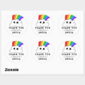 Kawaii Cloud Rainbow Birthday Hartelijk dank Ronde Sticker (Vel)