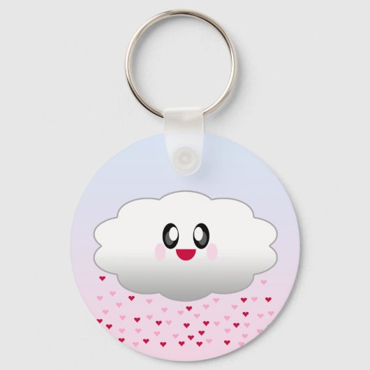 KAWAII CLOUD RAINING HEARTS SLEUTELHANGER (Voorkant)