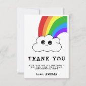 Kawaii Cloud Regenboog Meisjes Verjaardag  Bedankkaart (Voorkant)